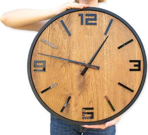 ModernClock Drevené nástenné hodiny Arabik 50 cm dub prírodný/čierny
