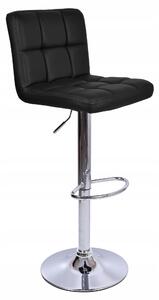 ViaDomo Via Domo - Barová stolička Quan - čierna / strieborná - 40x107x35 cm
