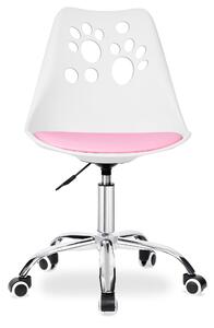 ViaDomo Via Domo - Otočná stolička Nube - biela/ružová - 52x96x42 cm