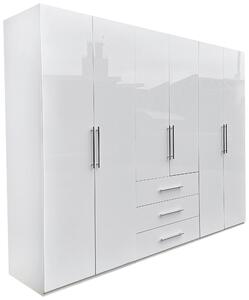 ŠATNÍKOVÁ SKRIŇA, biela, biela s vysokým leskom, 294/219/59 cm Carryhome - Skrine, Online Only