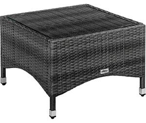 STILISTA odkladací stolík, 58 x 58 cm, polyratan, sivý