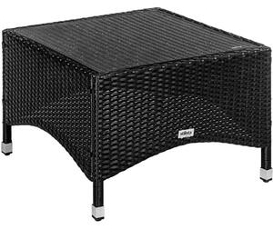 STILISTA odkladací stolík, 58 x 58 cm, polyratan, čierny