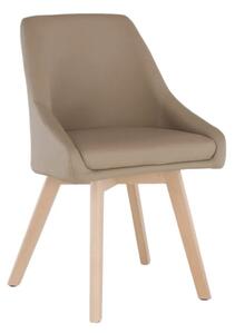 Dizajnová, krásna jedálenská stolička v prevedení béžová ekokoža (k261185)