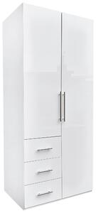 ŠATNÍKOVÁ SKRIŇA, biela, biela s vysokým leskom, 98/219/59 cm Carryhome - Skrine, Online Only