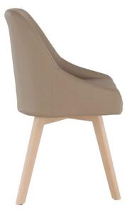 Dizajnová, krásna jedálenská stolička v prevedení béžová ekokoža (k261185)
