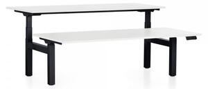 Výškovo nastaviteľný stôl OfficeTech Dual, 200 x 80 cm, čierna podnož