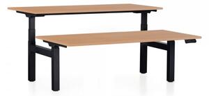 Výškovo nastaviteľný stôl OfficeTech Dual, 180 x 80 cm, čierna podnož