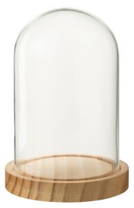 Prírodný drevený podnos so skleneným poklopom Bell Jar S - Ø 11*16 cm - J-Line by Jolipa