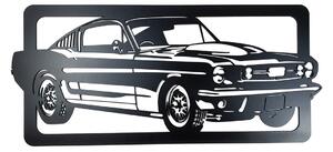 Veselá Stena Drevená nástenná dekorácia Čierny Mustang