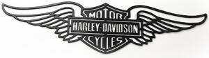 Veselá Stena Drevená nástenná dekorácia Harley Davidson krídla čierne
