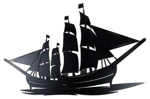 Veselá Stena Drevená nástenná dekorácia Čierna loď