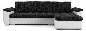 Rozkladacia rohová sedacia súprava VEGAS 250/160 Svetlo sivá/čierna eko-koža Ľavá