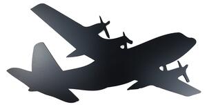 Veselá Stena Drevená nástenná dekorácia Čierne lietadlo C 130