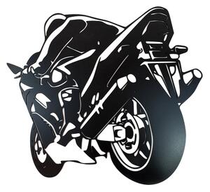 Veselá Stena Drevená nástenná dekorácia Športová motorka čierna