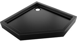 Mexen Flow+ pentagonálny sprchový kút 80 x 80 cm, čierny mat - 46P708080H