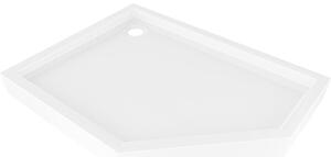 Mexen Flow+ päťuholníkový sprchovací kút ľavý 100 x 80 cm, biely lesk - 46P108010LH
