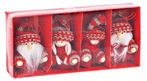 G. Wurm Vianočné dekorácie Zimná rodina, červená, sada 4 ks