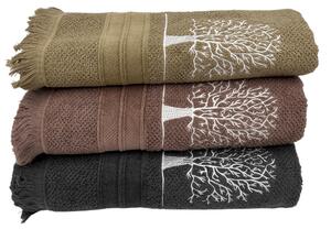 Soft Cotton Osuška a uteráky TREE v darčekovom balení Tmavo sivá Sada (uterák 30x50cm, 50x100cm, osuška 70x140cm)