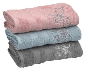 Soft Cotton Osuška a uteráky BUTTERFLY v darčekovom balení Svetlo modrá Sada (uterák 30x50cm, 50x100cm, osuška 70x140cm)