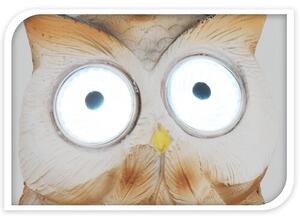 Solárne svetlo Standing owl biela, 9 x 9 x 12,5 cm