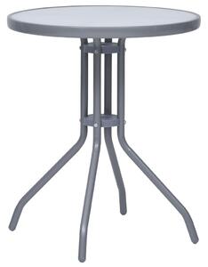 Maison Exclusive – Záhradný stôl, svetlosivý, 60 cm, oceľ a sklo