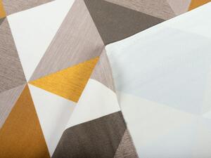 Biante Zamatový behúň na stôl Tamara TMR-020 Žlto-sivé trojuholníky 20x120 cm