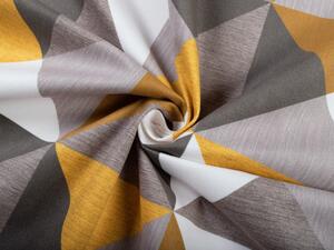 Biante Zamatový oválny obrus Tamara TMR-020 Žlto-sivé trojuholníky 100x140 cm