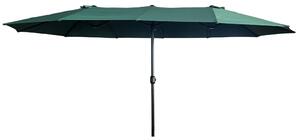 Ak furniture Dvojitý záhradný slnečník TILIA 460x270 cm tmavozelený