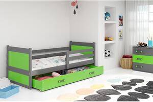Detská posteľ RICO 190x80 cm Zelená Sivá
