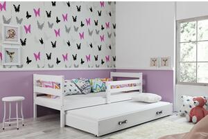 Detská posteľ s výsuvnou posteľou ERYK 190x80 cm Sivá Ružová