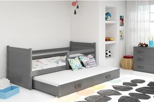 Detská posteľ s výsuvnou posteľou RICO 190x80 cm Sivá Sivá