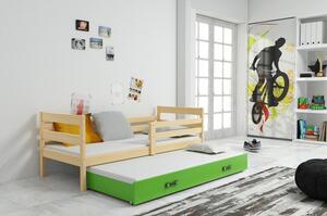 Detská posteľ s výsuvnou posteľou ERYK 190x80 cm Zelená Sivá
