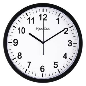 Analógové hodiny RS3 Manutan, autonómne DCF, priemer 30 cm, čierne