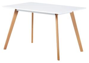 Jedálenský stôl LUKE biela/buk, 120x80 cm