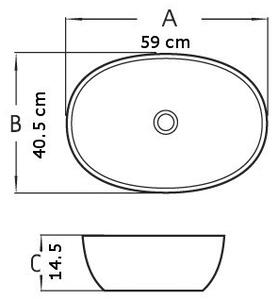 MEXEN - Viki umývadlo na dosku, 59 x 40 cm - čierna - 21056070