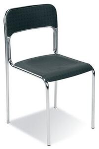 Plastová jedálenská stolička Cortina Chrom, čierna
