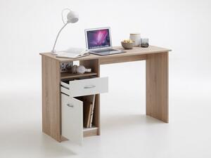 FMD Písací stôl so zásuvkami (dub/biela) (100348313)