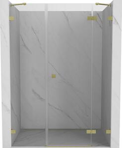 Mexen Lunar sprchové dvere otočné pravé 140 cm, transparentné, zlaté kartáčované - 834S-140-050-55-00-P