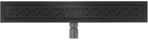 Mexen Flat nerezový sprchový žľab 70 cm, vzor M12 čierna, 1721070-15