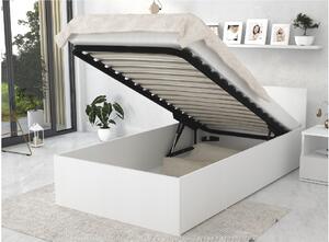 Jednolôžková posteľ Dolly s úložným priestorom - biela Rozmer: 200x90
