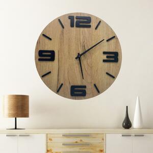 Drevené hodiny na stenu - Number Vyberte si rozmer výrobku:: 33x33, Vybrať dekor:: Dub Sonoma