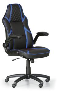 Kancelárska stolička GAME, 1+1 ZADARMO, čierna/modrá