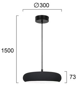 LED luster na lanku LOGAN LED/11W/230V čierny