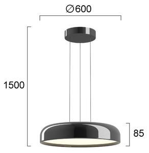 LED Luster na lanku ALENSA LED/60W/230V CRI 94 čierna