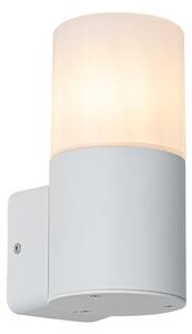 Moderné vonkajšie nástenné svietidlo biele s opálovým tienidlom IP44 - Odense