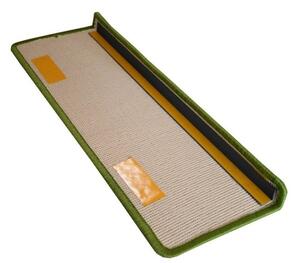 Vopi koberce Nášľapy na schody Eton zelený obdĺžnik, samolepiaci - 24x65 obdĺžnik (rozmer vrátane ohybu)
