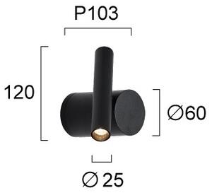 LED Stmievateľné nástenné bodové svietidlo PLANET LED/4W/230V čierne