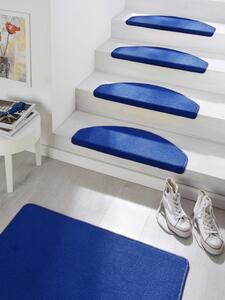 Hanse Home Collection koberce Sada 15ks nášľapov na schody: Fancy 103007 modré - 23x65 polkruh (rozmer včetně ohybu), sada 15 ks
