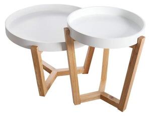 Biely drevený konferenčný stolík Scandinavia set 2 ks »