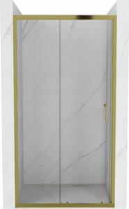 MEXEN - Apia dvere sprchové posuvné, 90 cm, transparentné - zlatá - 845-090-000-50-00